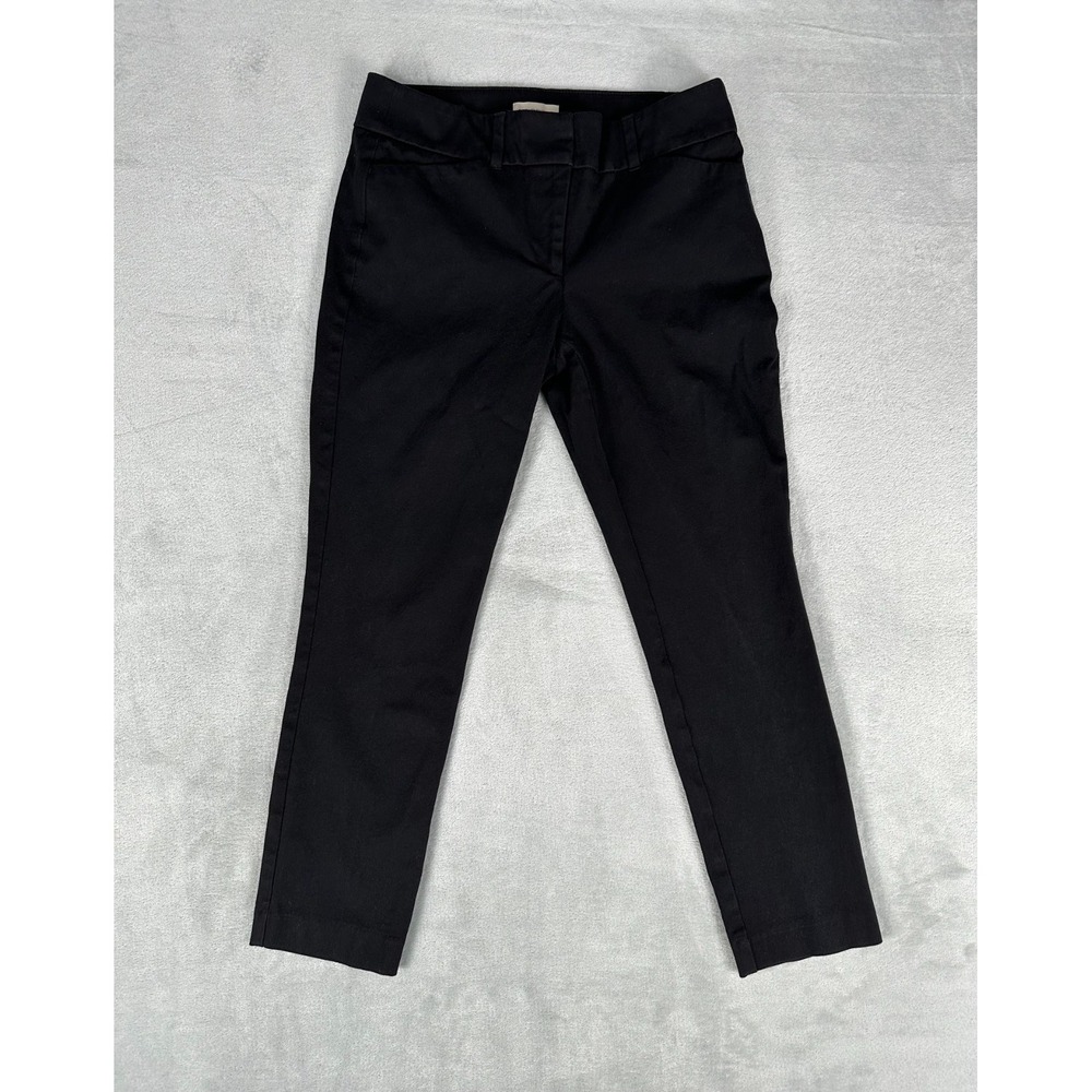 Loft Modern Skinny Ankle Pant Womens 6 Black Mid Rise Stretch Career Casual